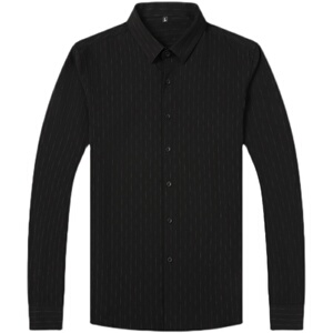 秋季衣服衬衫男长袖修身条纹气衬衣纯色百搭打底衫QLM55221-P85图片