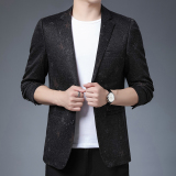 2021印花小西装长袖外套男秋季新款免烫百搭西服KCN207558-1-P175，男装西服，电商B212（原钱塘6029）