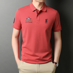 纯棉短袖T恤男上衣夏季青年男士休闲刺绣POLO衫潮流体恤D2171-P65图片