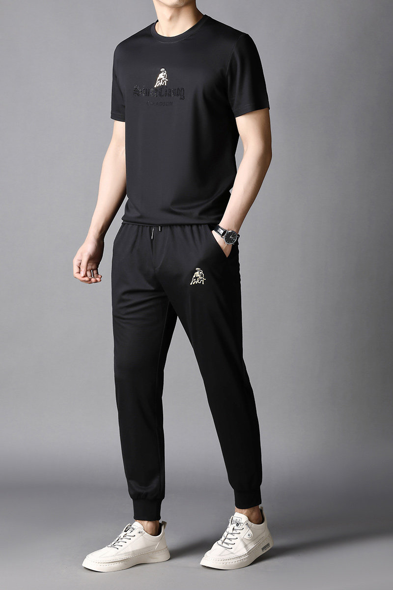 男士休闲运动套装青年夏季薄款韩版潮流帅气短袖一套AJY06-P85,男装休闲套装,电商B212（原钱塘6029）