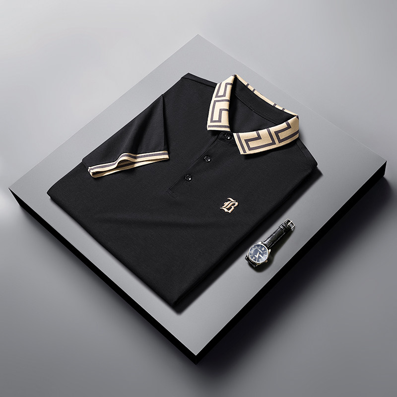 夏季男士短袖T恤上衣中年男士商务休闲半袖POLO体恤衫D1202-P68,男装T恤,电商B212（原钱塘6029）