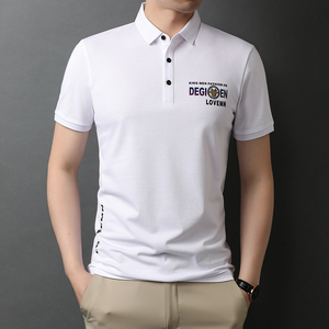 爸爸短袖t恤男夏季中年男夏装纯棉翻领POLO衫QLM88152-P70图片
