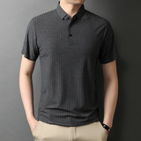中年爸爸休闲短袖t恤男纯棉翻领POLO衫上衣夏季QLM88161-P75，男装T恤，电商B212（原钱塘6029）