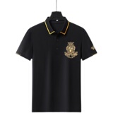 中年男士时尚刺绣短袖T恤男薄款翻领爸爸夏装上衣AJY28010-P70，男装T恤，电商B212（原钱塘6029）