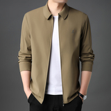 秋季中年男士夹克薄款上衣商务休闲牛奶丝爸爸装外套M2132-P160，男装夹克，电商B212（原钱塘6029）