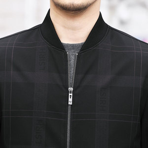 2021秋装新款男士棒球领夹克男格子夹克衫外套男装KCN2801-2-P115图片
