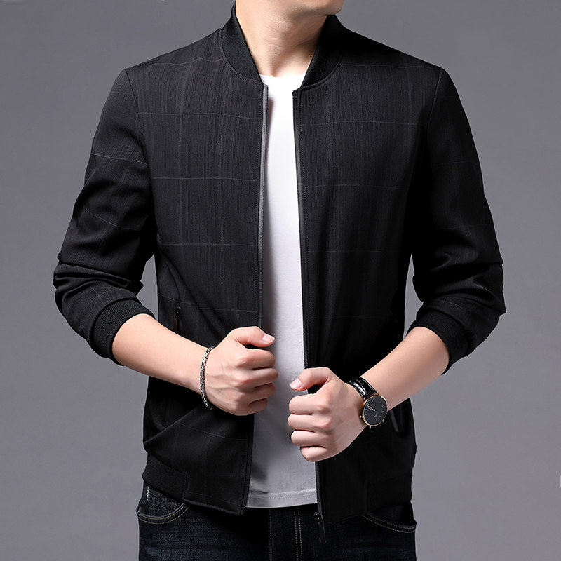 2021秋装新款简约纯色百搭商务休闲男士立领夹克男LJ8921-P115,男装夹克,电商B212（原钱塘6029）