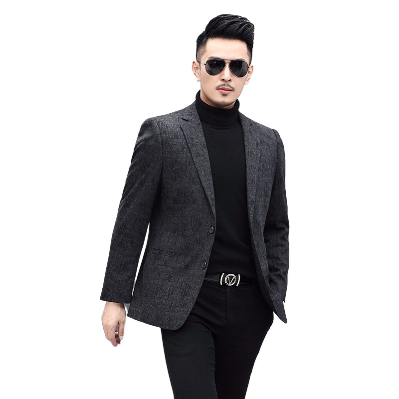 新款中青年男士修身西装商务休闲西服外套秋装KCN20712-1-P170,男装西服,电商B212（原钱塘6029）