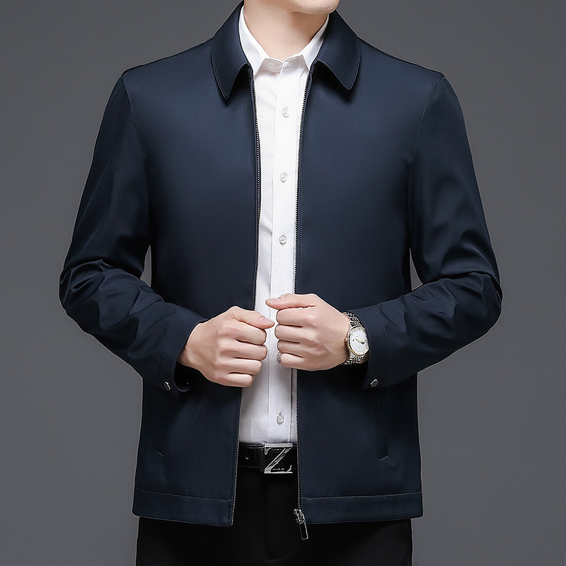 2021秋季新款商务休闲纯色夹克中年男士秋装外套男KCN221-68,男装夹克,电商B212（原钱塘6029）