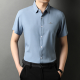 时尚潮流短袖衬衫男翻领春秋季男士休闲纯色衬衣QLM88257-P65，男装衬衫，电商B212（原钱塘6029）