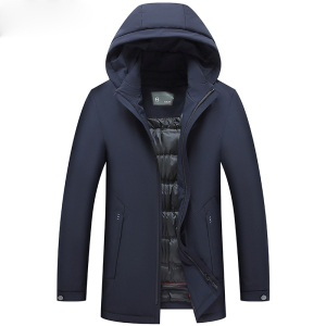 羽绒服男中长款连帽冬季中年男士休闲脱卸内胆冬装外套J611-P320图片