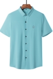 休闲免烫短袖衬衫男夏季新款男士时尚百搭纯色半袖衬衣D2219-P80，男装衬衫，电商B212（原钱塘6029）