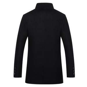 羽绒服男中长款羊毛呢子外套冬季加厚水貂领冬装爸爸装Q803-P480图片