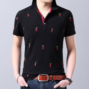 短袖T恤中青年商务休闲刺绣夏季翻领Polo衫男纯棉AJY2156-P60图片