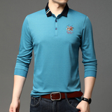 春秋季新款男士丝光棉长袖T恤休闲时尚打底POLO衫上衣D896-P75，男装T恤，电商B212（原钱塘6029）