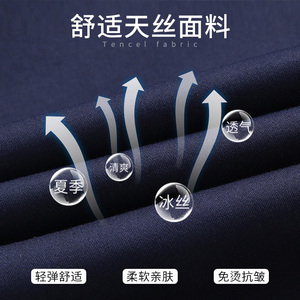 休闲裤男薄款宽松男裤子夏季中青年男士爸爸夏装男裤KZ1062-P61图片
