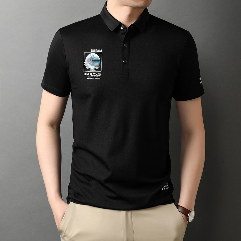 青年男士短袖t恤男免烫印花polo衫夏季休闲纯色半袖体恤D1236-P68,男装T恤,电商B212（原钱塘6029）