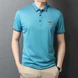 男装春夏季polo衫商务翻领短袖t恤薄款体恤纯色上衣QLM88156-P75，男装T恤，电商B212（原钱塘6029）