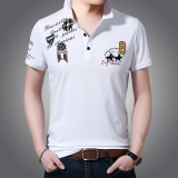 夏季短袖t恤男潮流翻领POLO衫男士刺绣休闲半袖体恤AJY2182-P65，男装T恤，电商B212（原钱塘6029）