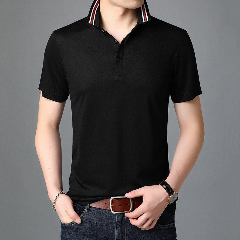 丝光棉休闲短袖T恤男上衣夏季中青年男士棉质半袖POLO衫D210-P78,男装T恤,电商B212（原钱塘6029）