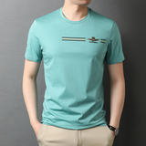 短袖T恤男宽松圆领2021秋季新款衣服男士半袖体恤QLM88204-P70，男装T恤，电商B212（原钱塘6029）