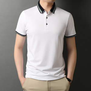 男士夏季纯棉休闲Polo衫男士T恤翻领纯棉冰丝短袖潮QLM88168-P70图片