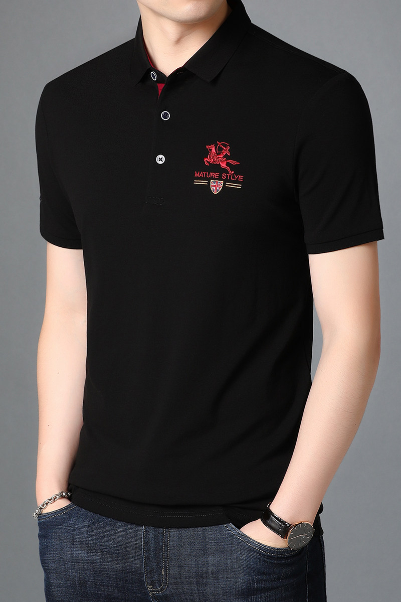 时尚休闲短袖T恤男棉质POLO衫夏季男士潮流绣标半袖体恤D8203-P65,男装T恤,电商B212（原钱塘6029）