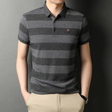 爸爸夏装短袖t恤中年人男士纯棉上衣夏季薄款polo衫QLM88172-P75，男装T恤，电商B212（原钱塘6029）