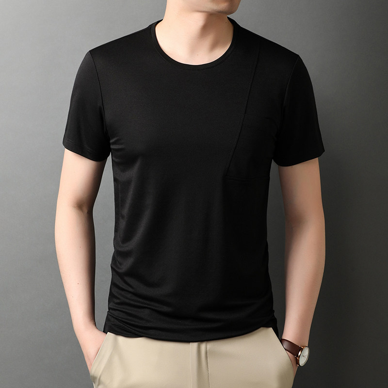 夏季短袖T恤男圆领POLO衫中青年男士休闲纯色半袖体恤衫D1230-P60,男装T恤,电商B212（原钱塘6029）