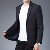 2021新款小西服男休闲型男单西外套格子商务小西装KCN2057-1-P175，男装西服，电商B212（原钱塘6029）