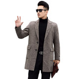 秋冬纯色商务休闲外套双面呢修身羊毛大衣男中长款KCN965-1-P360，男装毛呢大衣，电商B212（原钱塘6029）