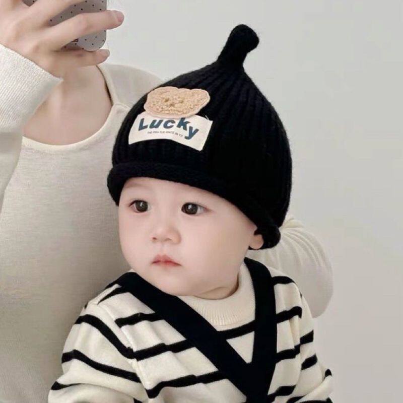韩版婴儿帽子秋冬季可爱超萌揪揪帽男女宝宝套头帽