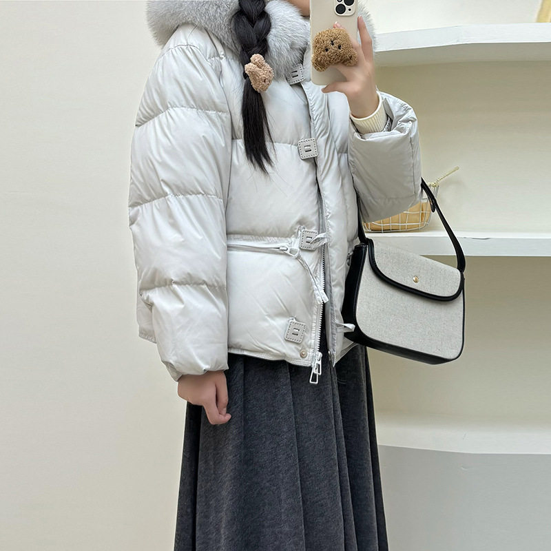 高级感狐狸大毛领羽绒服女2025冬季加厚长短款方扣保暖闺蜜外套潮