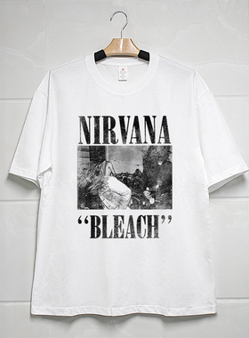 Retro47涅槃乐队Kurt Cobain Nirvana嘻哈落肩宽松vintage短袖T恤