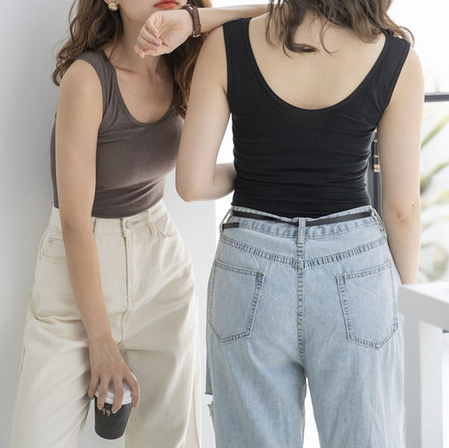 高弹修身无背心上衣吊带背心