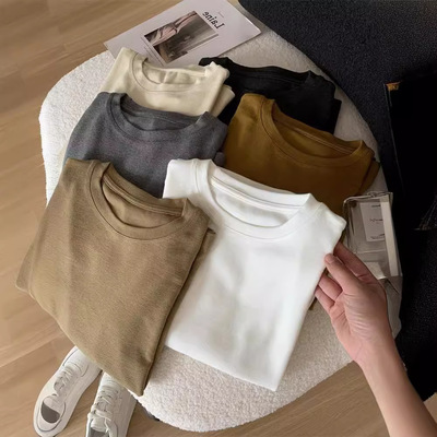 柔软常规仿羊绒女装韩版长袖