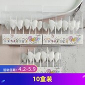 韩系ins珠光白色蝴蝶结蜡烛蛋糕装 扮 饰可爱小仙女生日派对插件装