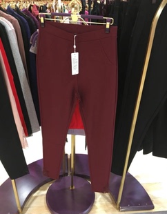 秋冬曼妮芬中腰显瘦侧脚口贴花打底可外穿保暖裤铅笔裤20111062