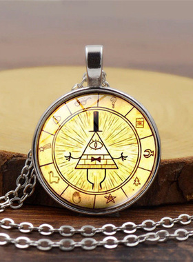 欧美热卖Gravity Falls怪诞小镇 bill cipher时光宝石项链吊坠