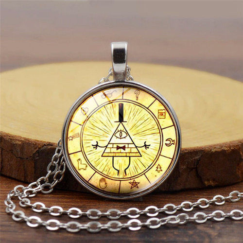 欧美热卖Gravity Falls怪诞小镇 bill cipher时光宝石项链吊坠