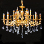 欧式 水晶大气风客厅主灯吊灯酒店别墅展厅法式 锌合金蜡烛灯具价优