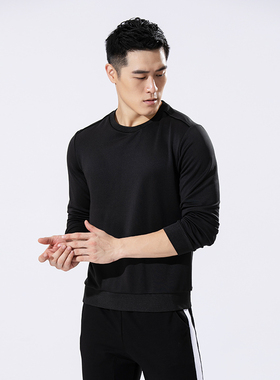 单双号DASONKA男子运动卫衣跑步圆领长袖T恤新款针织休闲运动服