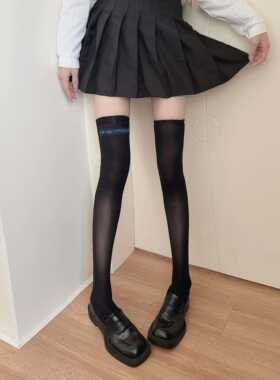 黑色过膝袜女天鹅绒高筒袜春夏薄款JK白色长筒袜大腿袜子日系白丝
