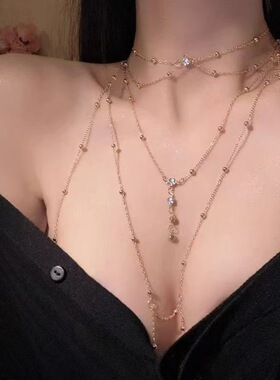 胸链身体链欧美bodychain性感比基尼bikini锁骨后背链配饰项链女