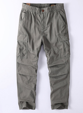 AF＆LF秋冬户外旅行阿美咔叽复古休闲工装裤多口袋长裤纯棉纯色