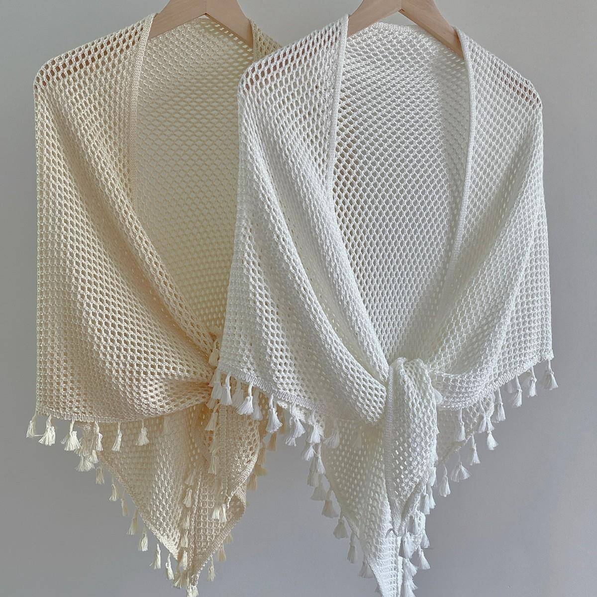 旗袍三角形披肩外搭高端流苏镂空钩织大斗篷文艺复古空调房高级感