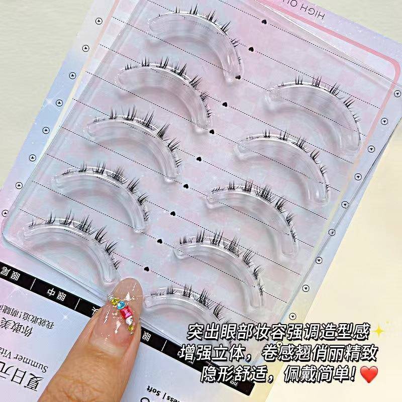 萌睫尚品蛇系下睫毛漫画眼仿真自然款整条一片式透明梗芭比假睫毛