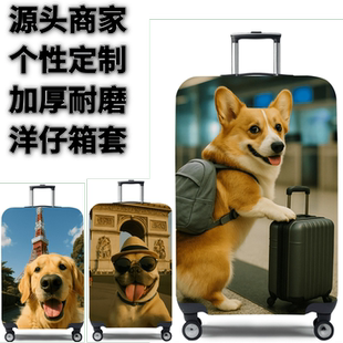 动物旅行110柯基狗狗弹力箱套拉杆箱旅行旅游登机行李皮箱保护罩
