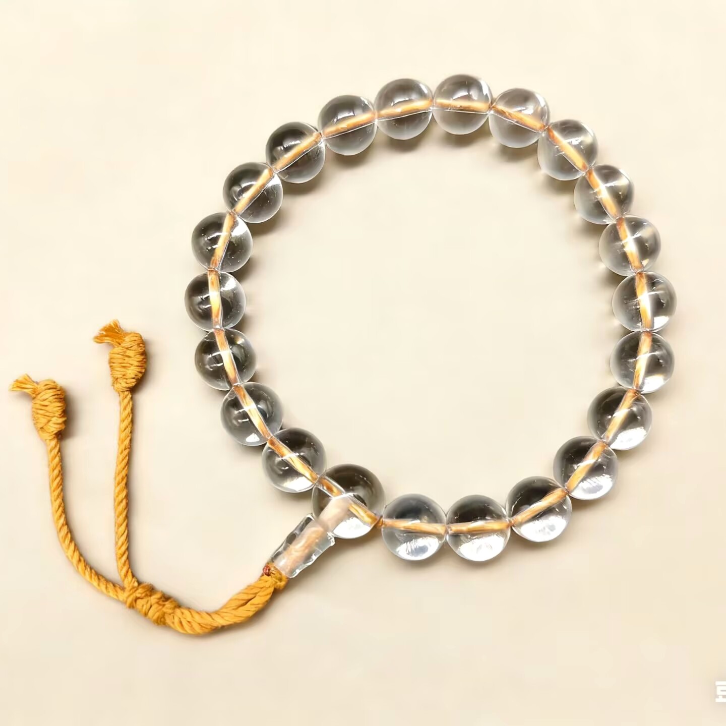 天然白水晶全净体21颗手持手链