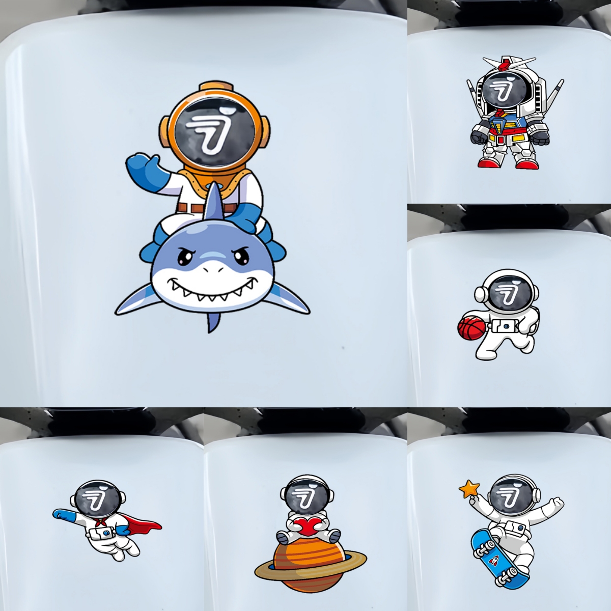 适用九号电动车Mmax90E100 70c80cF90装饰车头创意太空人贴纸贴花